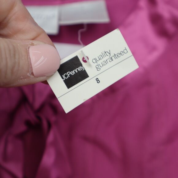 Worthington Shirt Womens 8 Pink Sleeveless Crew Neck Pleated Solid Back Zip Top - Picture 7 of 16